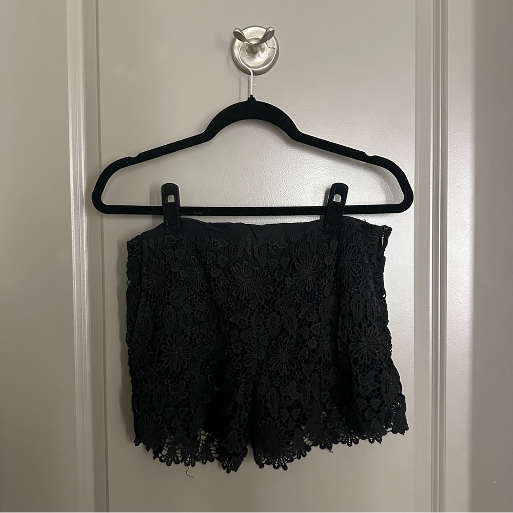 Zara Black Crochet Lace Shorts